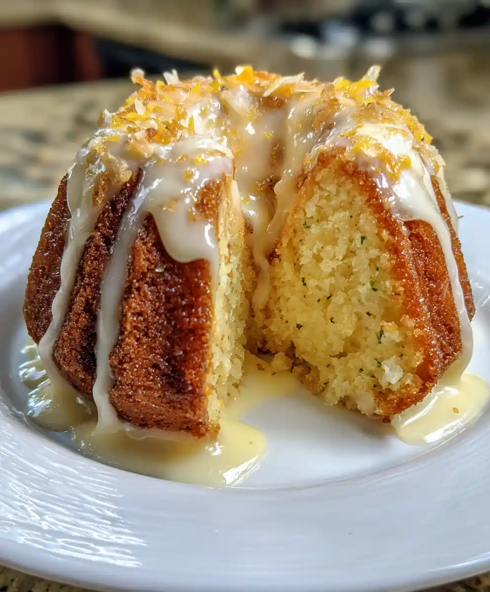 Lemon Zucchini Bundt Cake with Cream Cheese Swirl