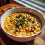 Macaroni Cheeseburger Soup With Chipotle Cheddar Swirl 1767797344.5629218