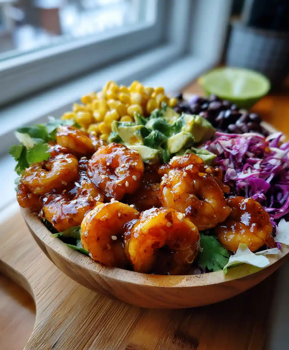 Mango Chipotle Glazed Shrimp Burrito Bowl