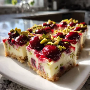 Marbled Pistachio Cherry Cheesecake Bars 1767853428.96588