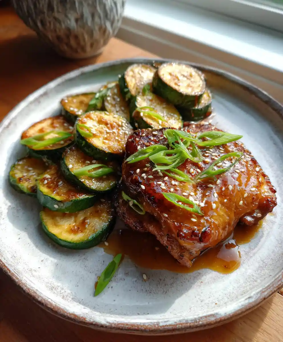 Miso Lemongrass Baked Chicken and Zucchini One Pan