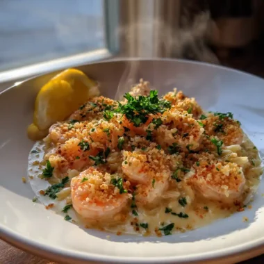 One Pot Shrimp Orzo Pasta With Lemon Garlic Cream And Herb Panko Crumble 1767866554.1763077