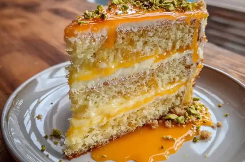 Orange Infused Italian Cream Cake With Pistachio Crumble 1767847955.6395996