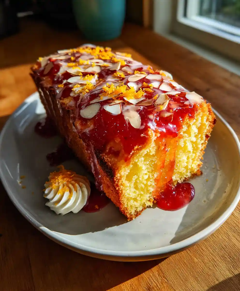 Orange Sheet Cake with Cardamom Cream Cheese Swirl
