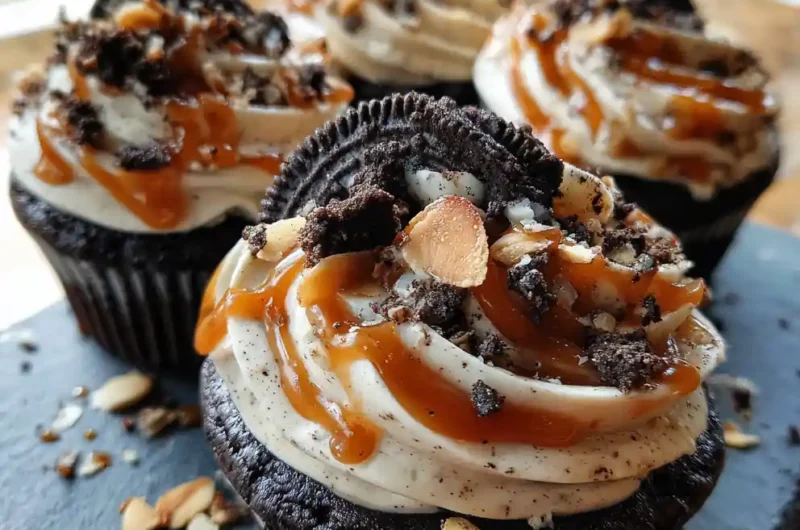 Oreo Chocolate Cupcakes With Caramel Core Drizzle 1767868417.7004285