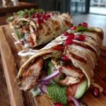 Pomegranate Glazed Mediterranean Chicken Wraps With Herbed Yogurt 1767810355.3855526