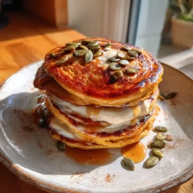 Pumpkin Greek Yogurt Pancakes With Orange Cardamom Cream Cheese Swirl 1767850319.9281335