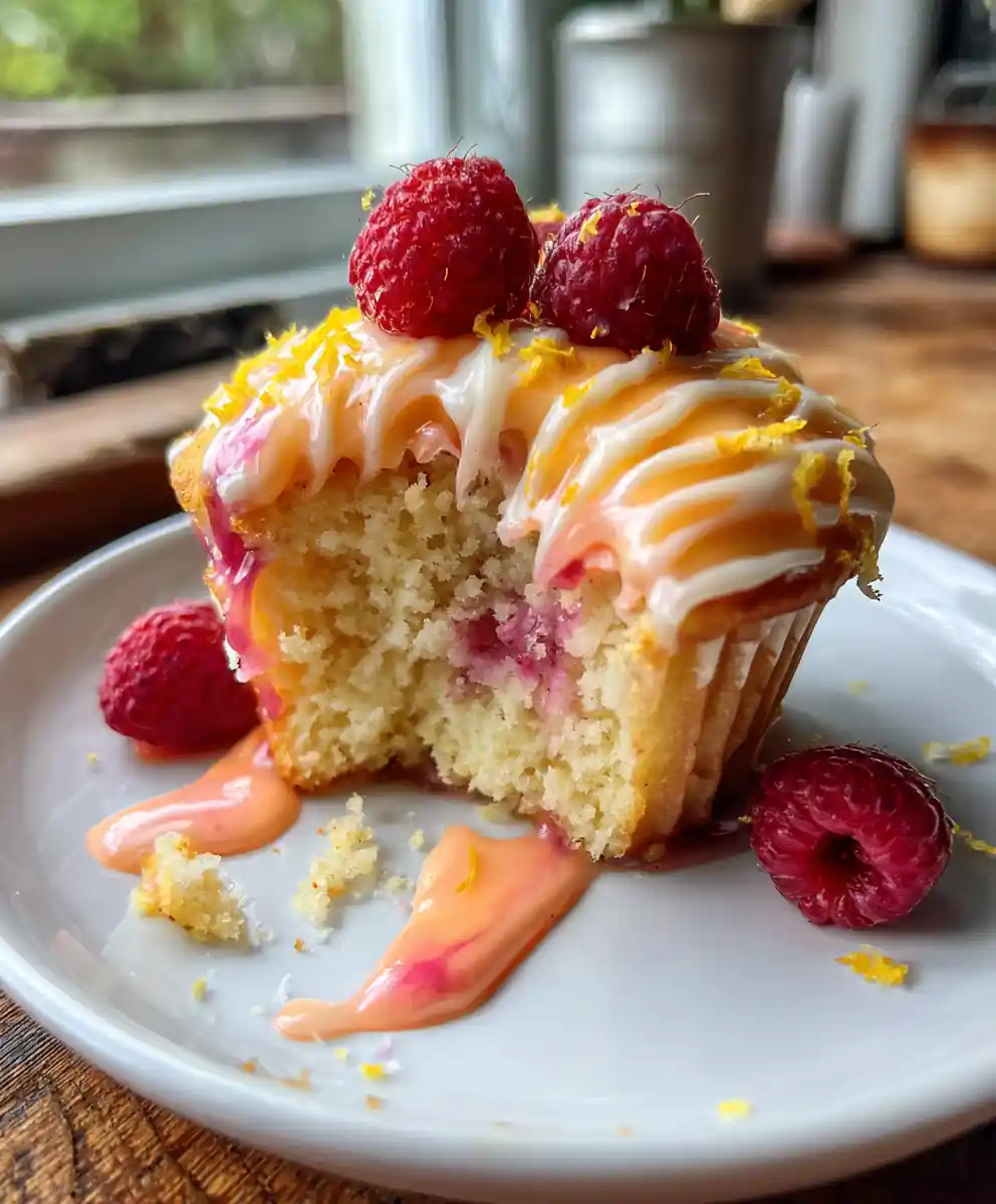 Raspberry Lemon Cupcakes with Silky Curd Center
