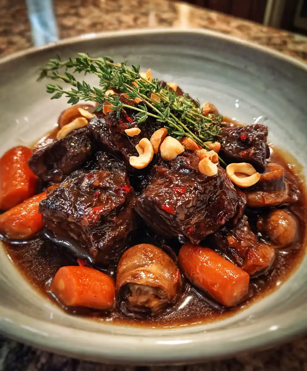 Rich Beef Bourguignon with Pomegranate Glaze