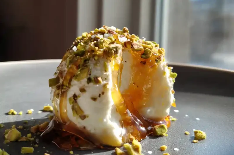 Ricotta Pistachio Honey Bites With Caramelized Pistachio Core 1767856265.538563