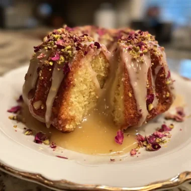 Rose Pistachio Swirl Cake With Honey Ginger Glaze 1767794657.0938675