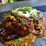Salisbury Steak With Smoky Chipotle Mushroom Gravy Herb Creme Fraiche Swirl 1767861305.589102