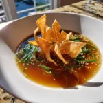 Sesame Miso Egg Roll Soup With Crispy Wonton Ribbons 1767864794.2808566
