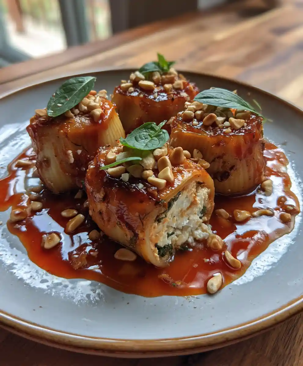 Smoky Red Pepper Stuffed Shells with Creamy Cashew Tofu Filling