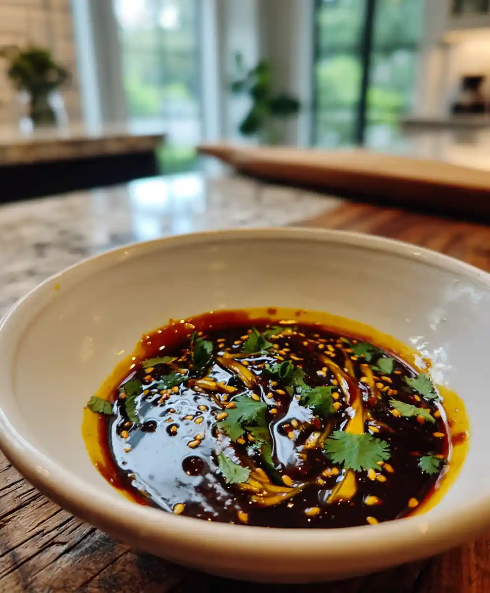 Smoky Roasted Poblano Carolina Gold BBQ Sauce with Honey Turmeric Drizzle