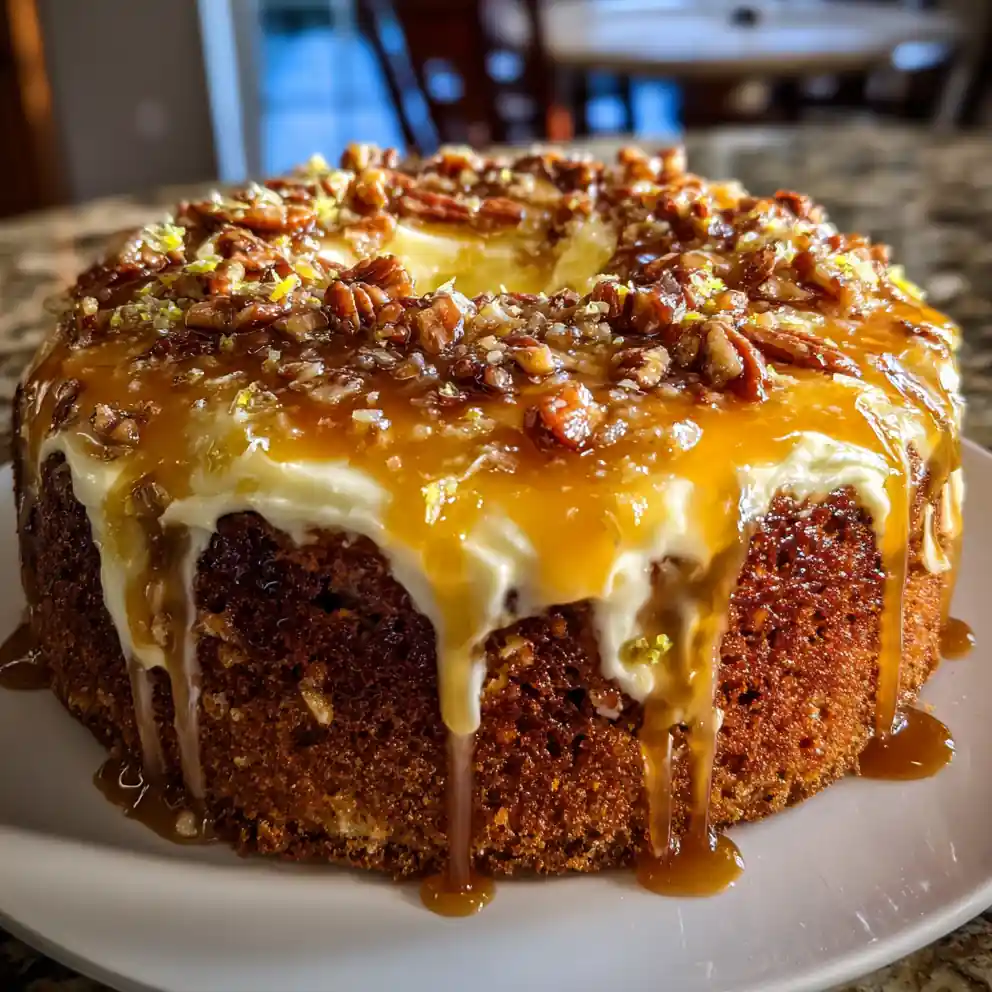 Southern Creamy Pineapple Pecan Cake with Lime Infused Cream Cheese Frosting