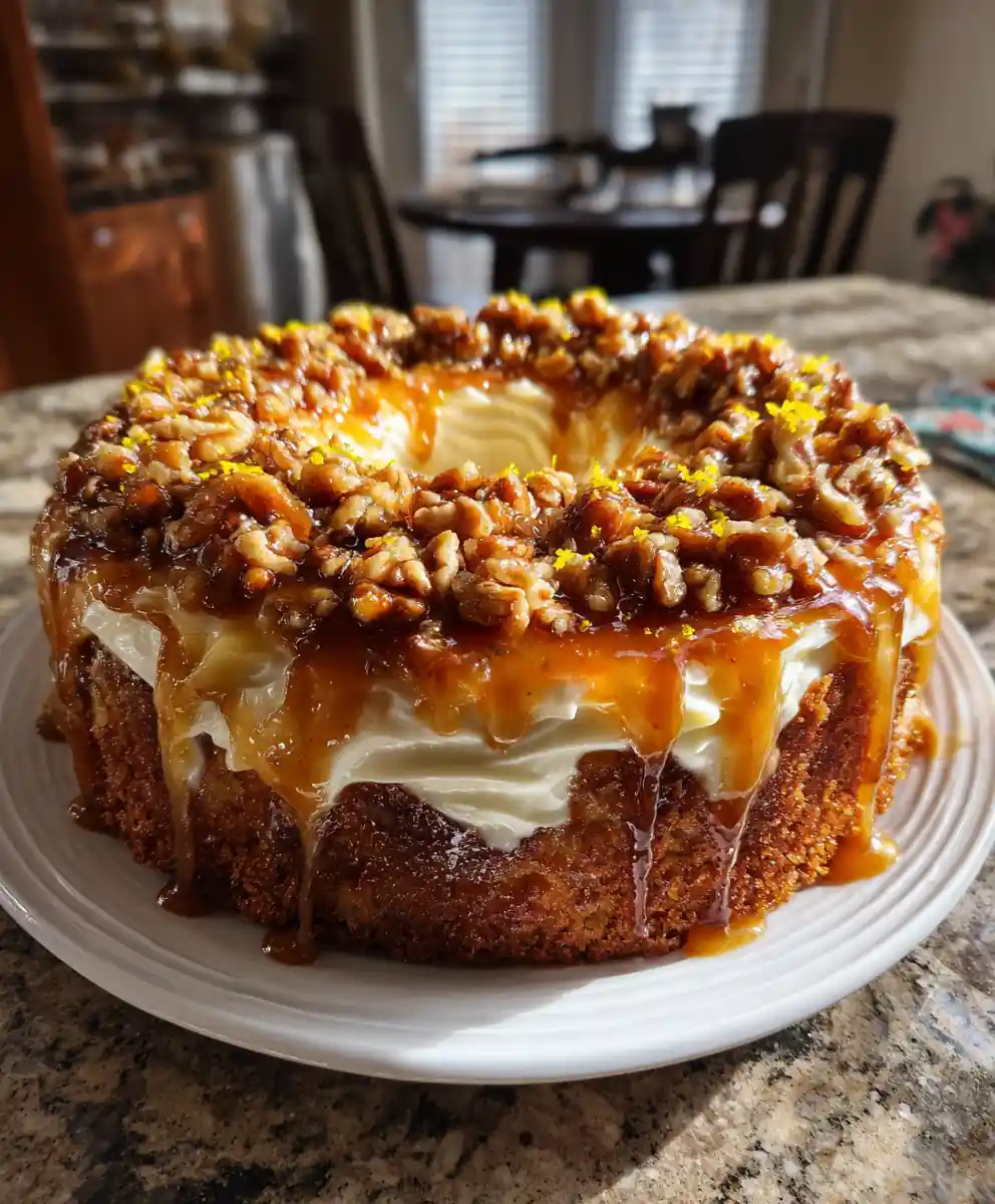 Southern Creamy Pineapple Pecan Cake with Lime Infused Cream Cheese Frosting