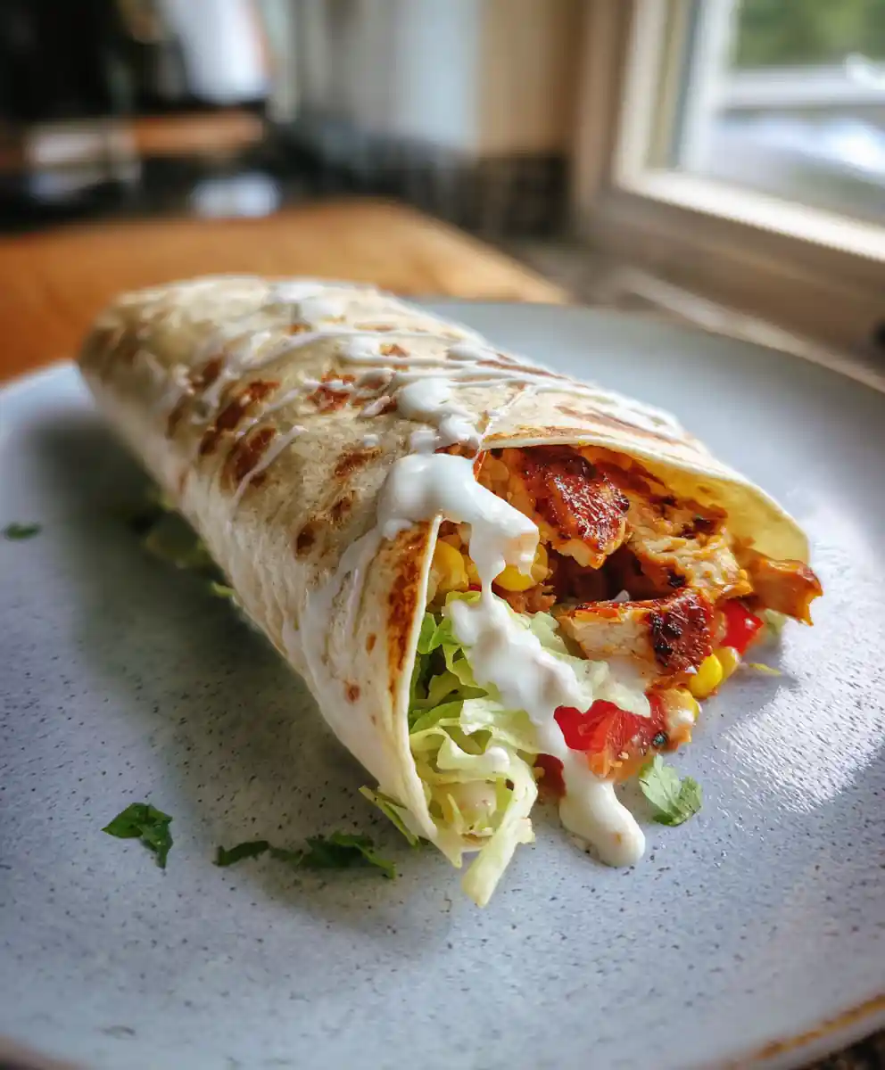 Southwest Grilled Chicken Wraps with Chipotle Lime Cream