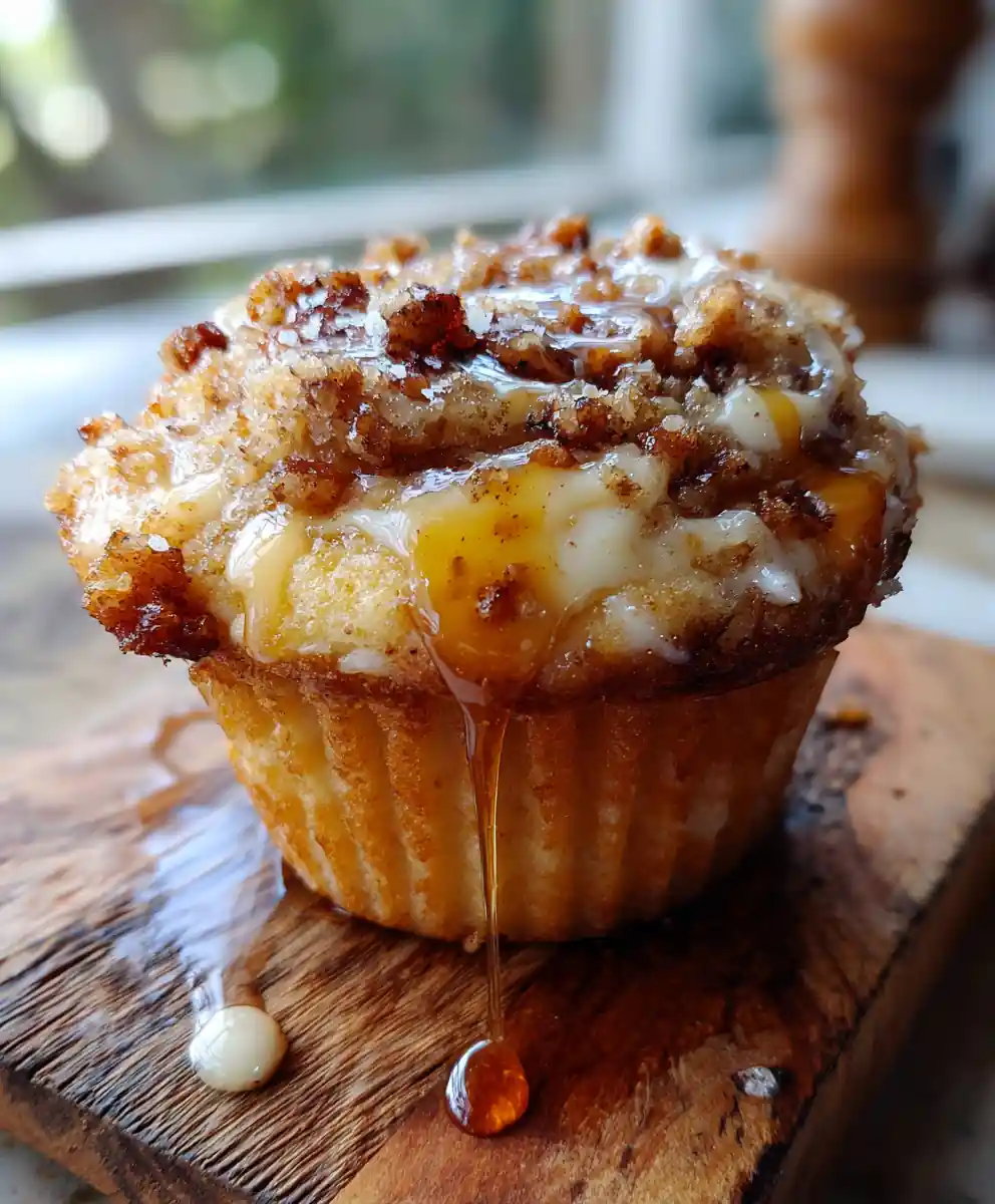 Spiced Maple Cream Cheese Swirl Pancake Muffins