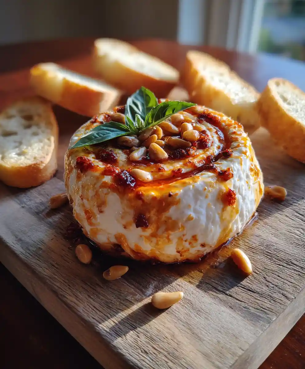 Sun Dried Tomato Swirled Bruschetta Cheese Ball
