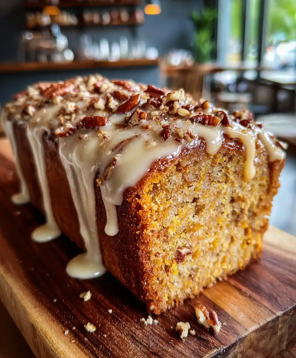 Sweet Potato Honeybun Cake with Caramelized Pecan Swirl