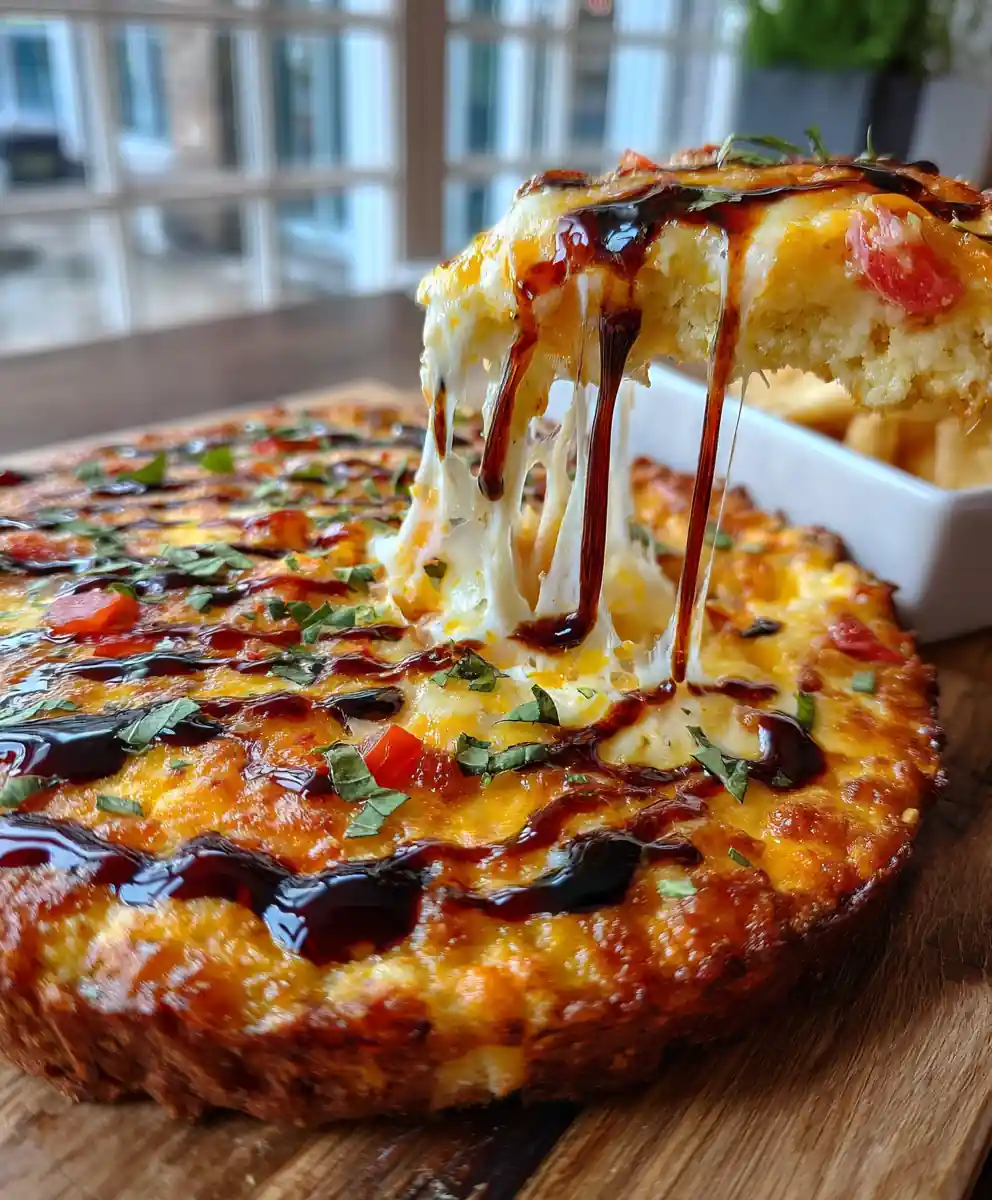 Three Cheese Tomato Bruschetta Dip with Roasted Red Pepper Swirl