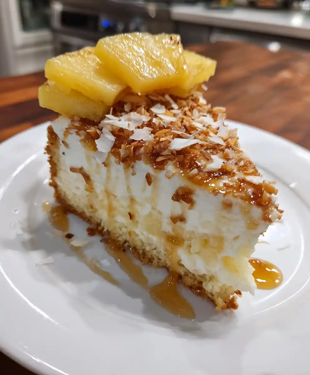 Tropical Pineapple Cake with Coconut Cream Swirl
