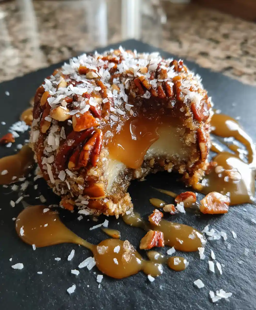 Vanilla Pecan Pralines with Cardamom Caramel Core