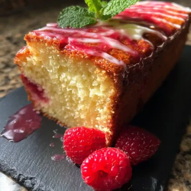 Yogurt Cake With Raspberry Swirl And Glaze 1767857223.5261455