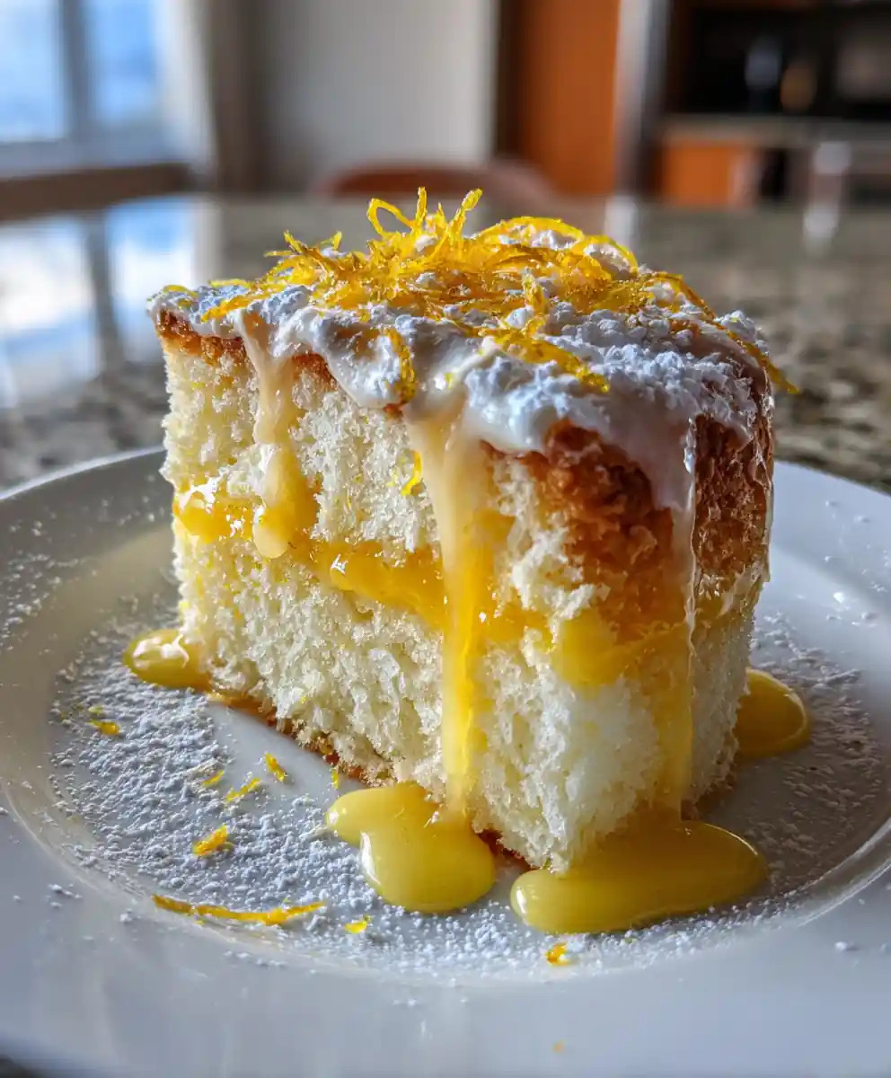 Yuzu Swirled Cloud Cake with Citrus Glaze