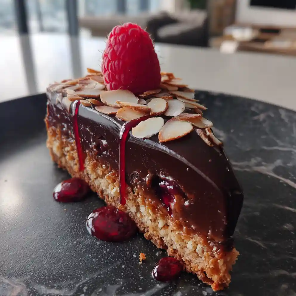 7 Layer Bars With Raspberry Drizzle And Almond Crunch