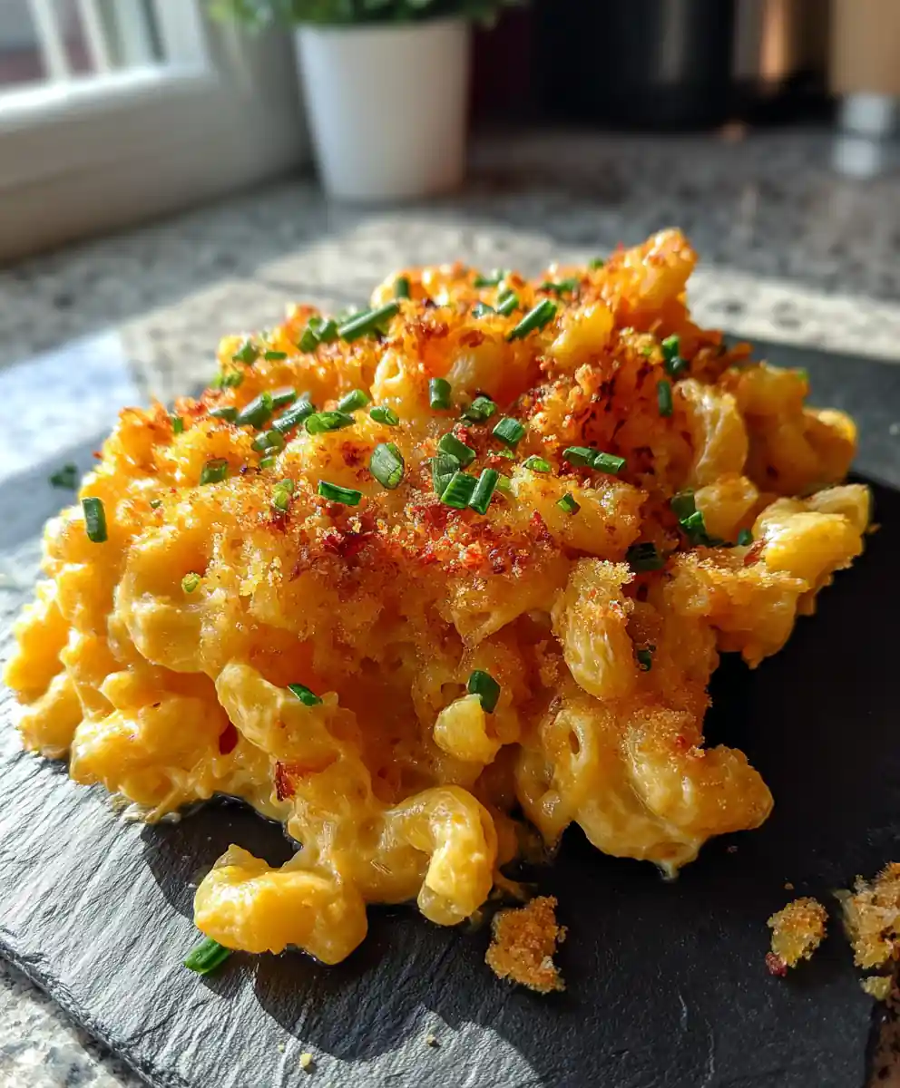 Boursin Mac And Cheese With Roasted Red Pepper Swirl