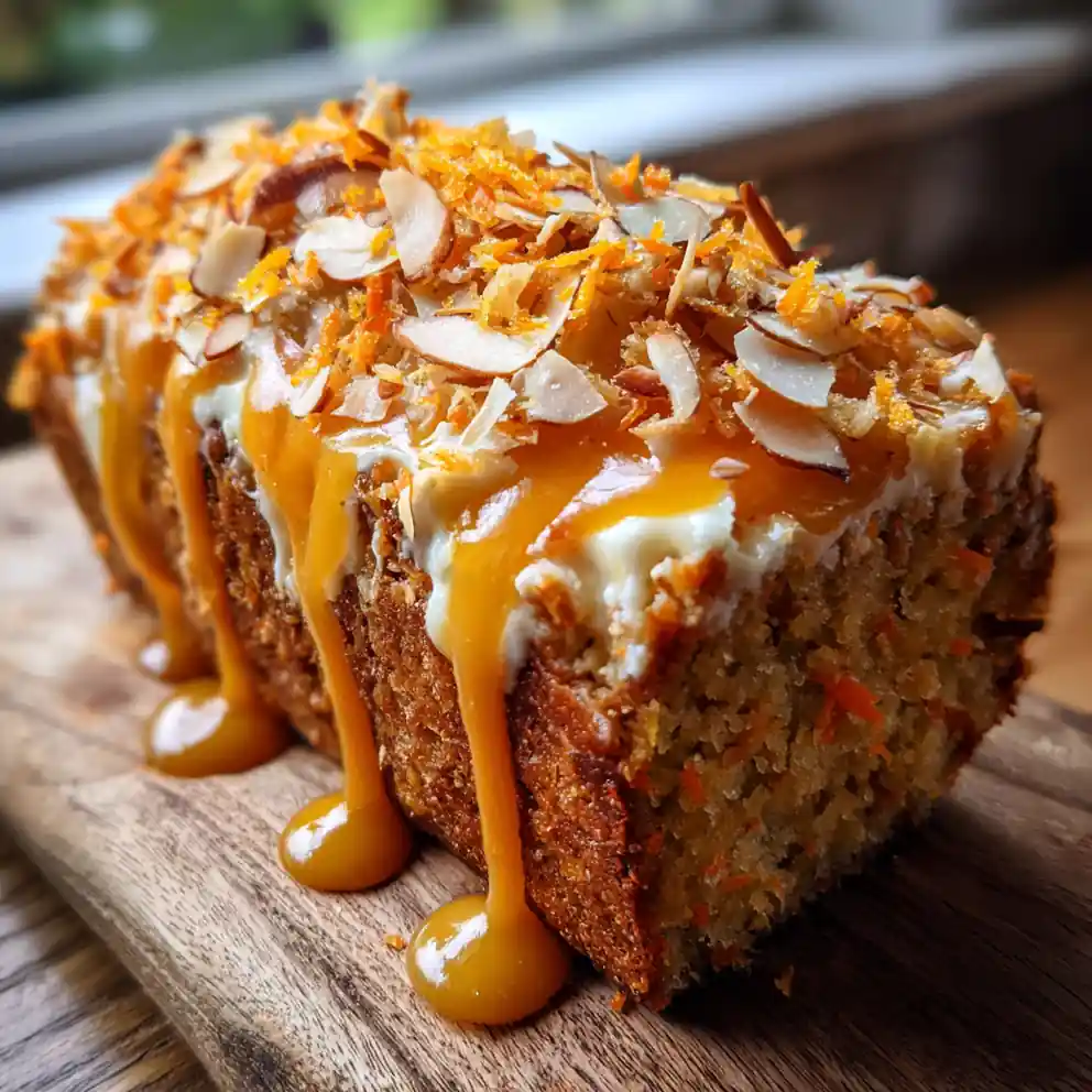 Carrot Cake Bars With Cardamom Cream Cheese Swirl & Orange Glaze
