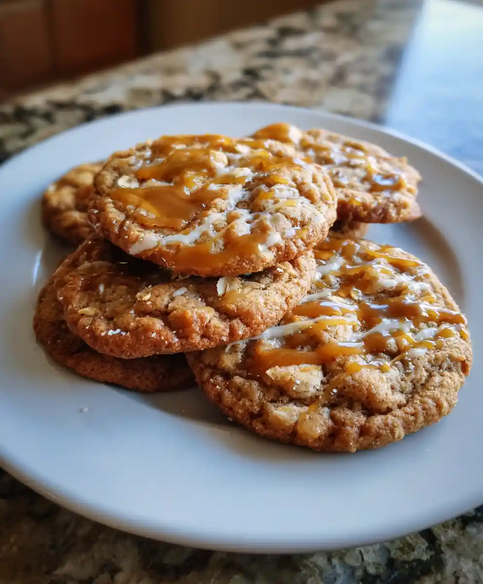 Cinnamon Caramel Swirl Caramel Oatmeal Cookies