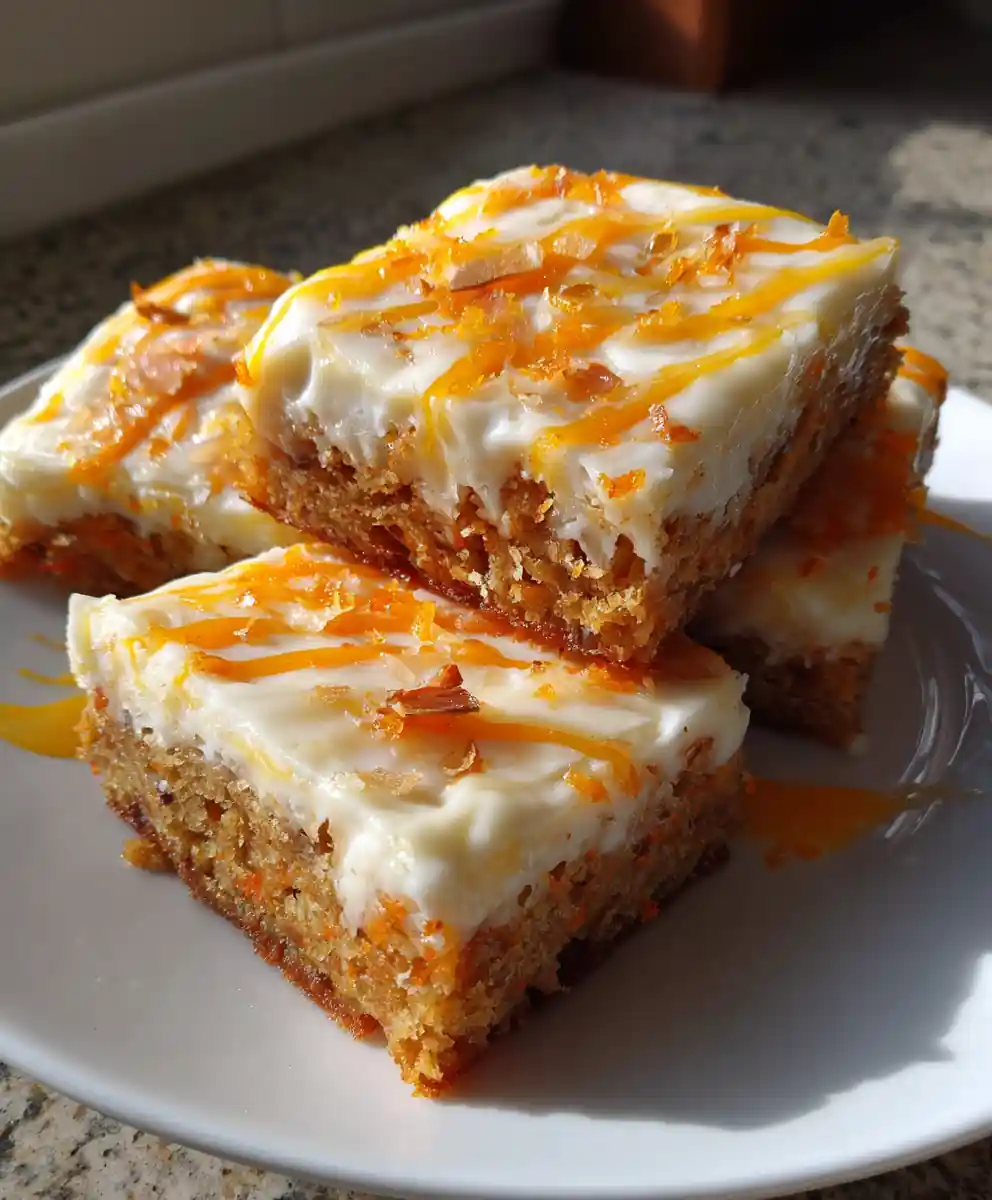 Citrus Swirled Carrot Cake Bars With Cream Cheese Frosting