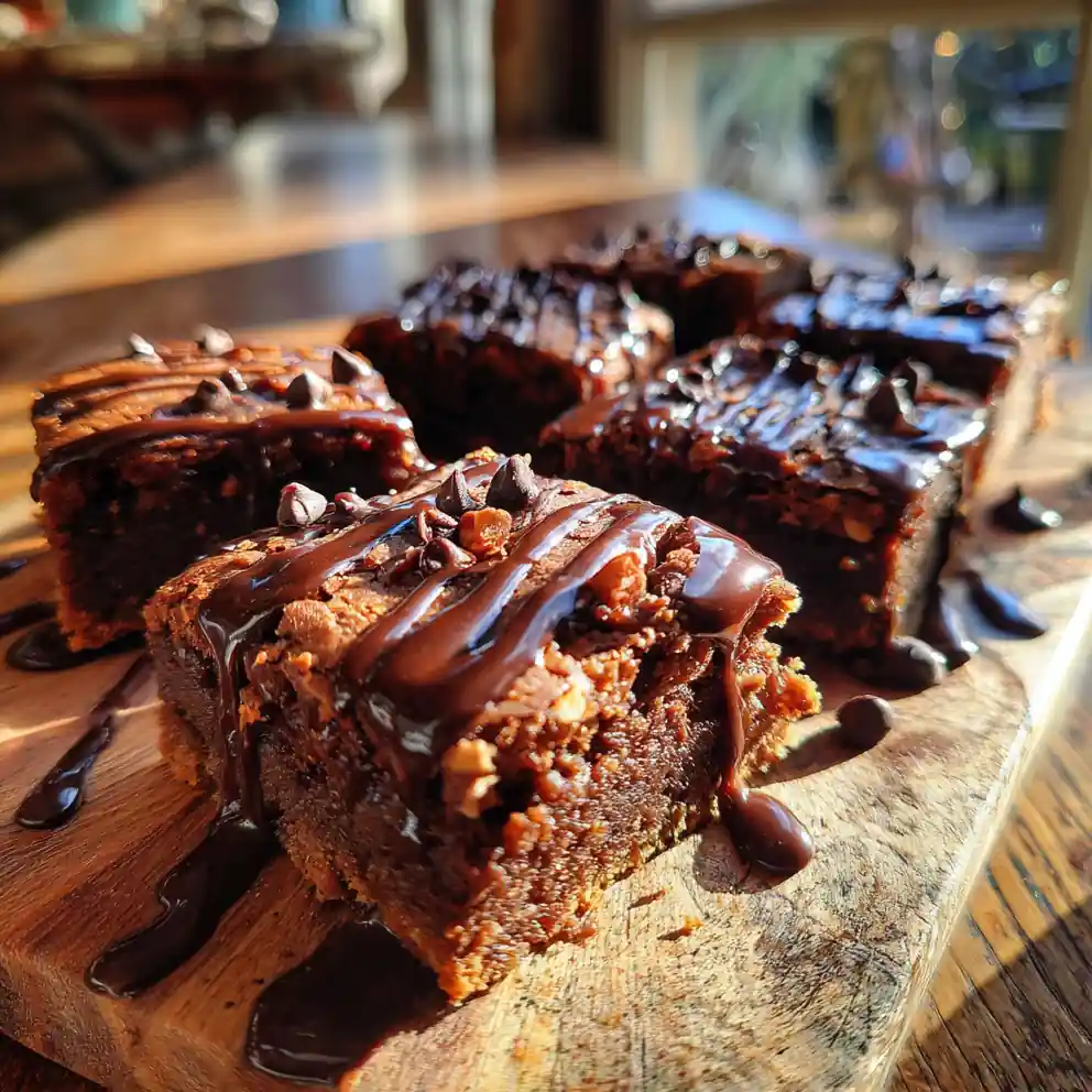 Coffee Glazed German Chocolate Cookie Bars