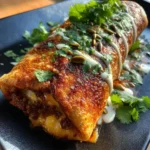 Crispy Beef Cheese Chimichangas With A Chipotle Cream Ribbon 1772038164.9373336