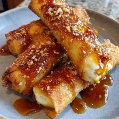 Crispy Cheesecake Egg Rolls With Toasted Coconut Caramel Drizzle 1772019443.9511077