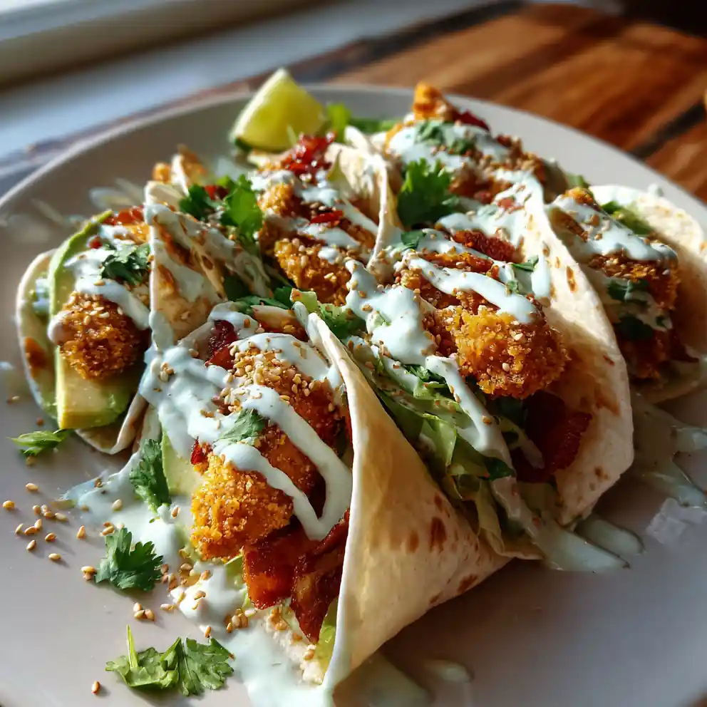 Crispy Chicken Wraps With Avocado Lime Ranch And Smoky Turkey Strips