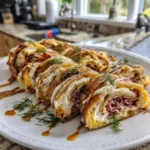 Crispy Reuben Roll Ups With Dill Mustard Cream Cheese Swirl 1772020505.9971454