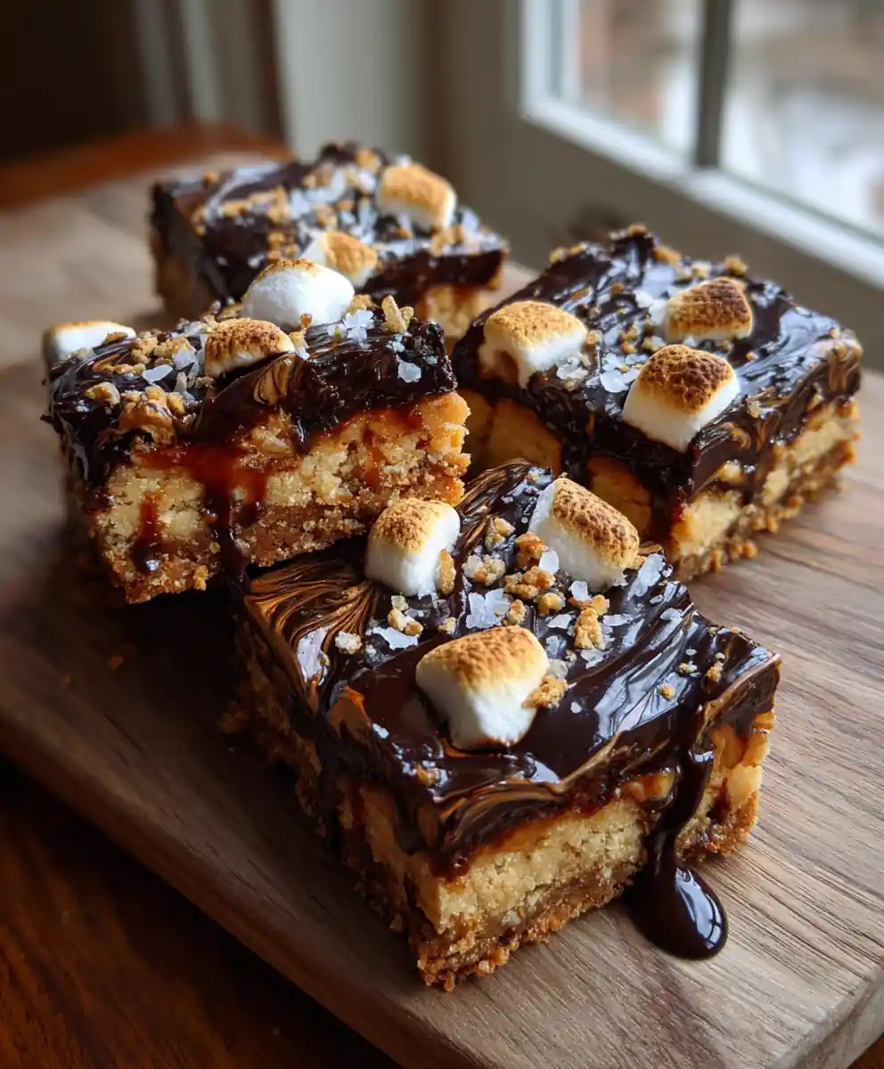 Espresso Swirl S'Mores Cookie Bars