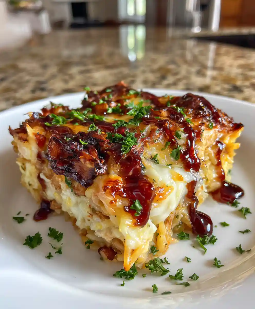 French Onion Chicken Orzo Casserole With Pomegranate Glaze