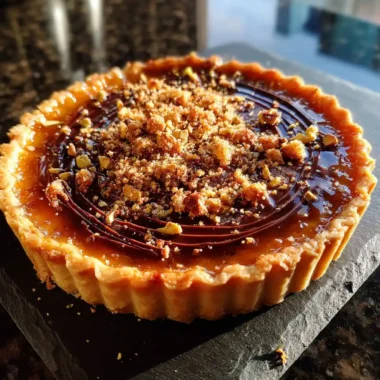 Golden Caramel Round Tart With Pistachio Crumble 1772107828.2307663