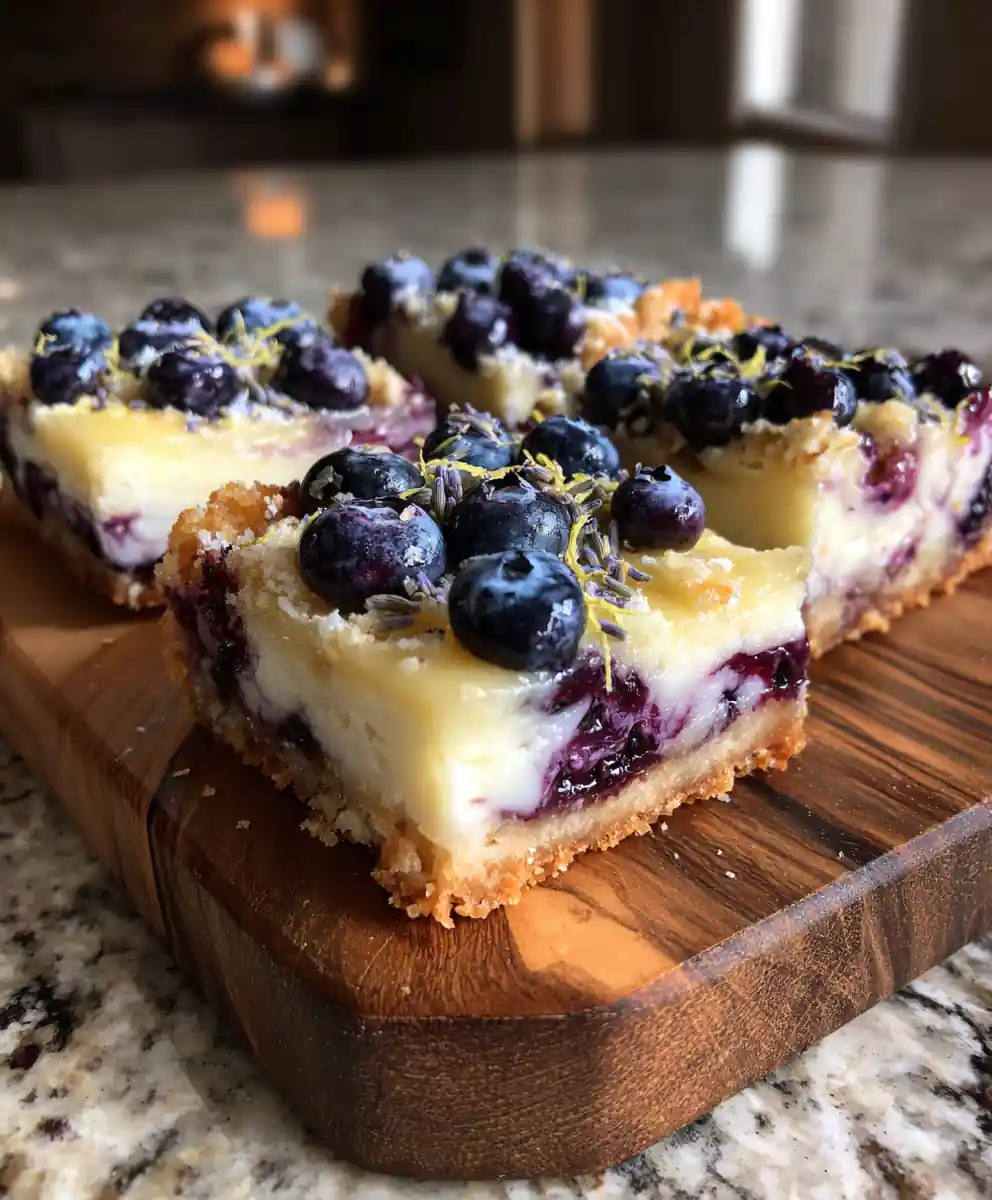 Lavender Honey Swirl Blueberry Lemon Pie Bars