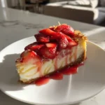 Lemon Zest Strawberry Cheesecake With Toasted Almond Crust 1772103904.6497421