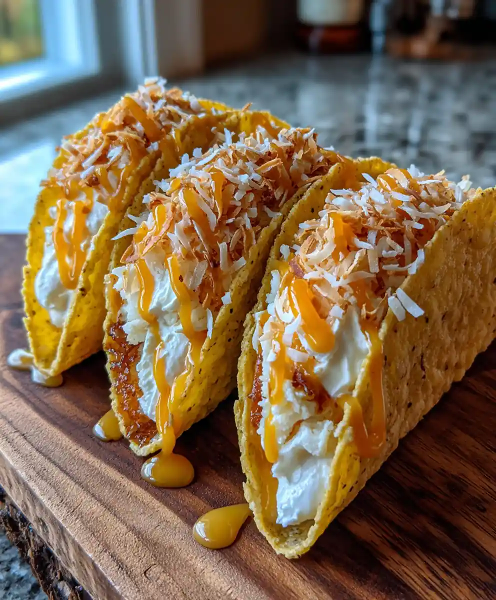 Mango Infused Cheesecake Tacos With Cardamom Cream
