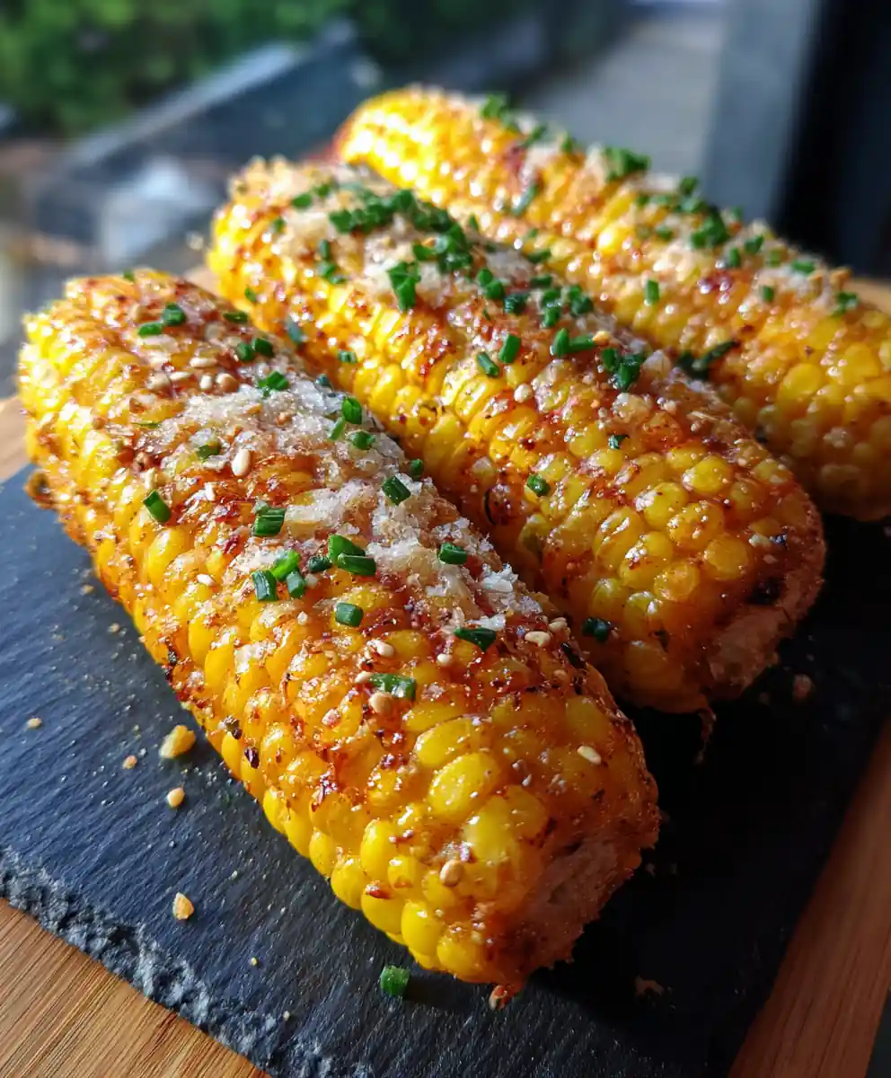 Miso Garlic Parmesan Corn On The Cob