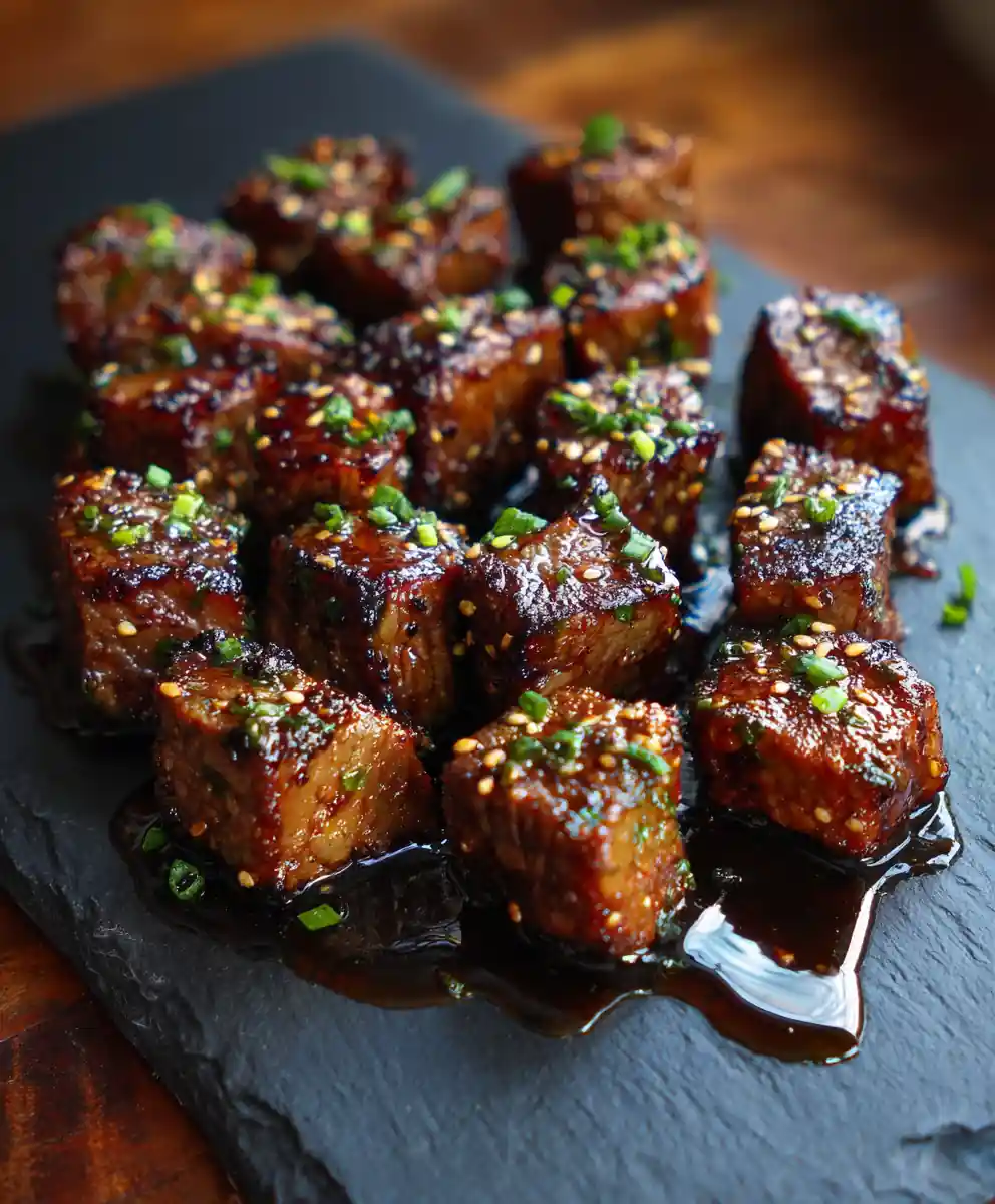 Miso Maple Glazed Steak Bites With Stew Meat