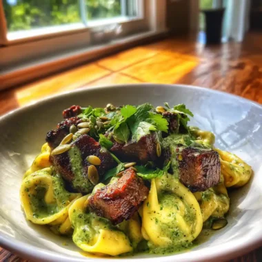 One Pan Steak Bite Tortellini With Cilantro Lime Butter Swirl 1772078421.8869624