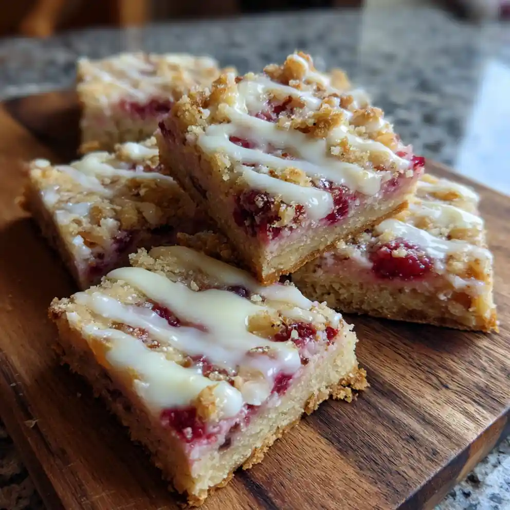 Raspberry Almond Shortbread Bars With Raspberry Almond Butter Swirl